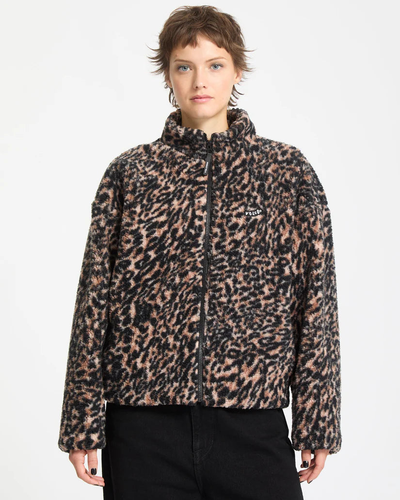 VOLCOM - Wylding Out Zip Sherpa - Animal Print