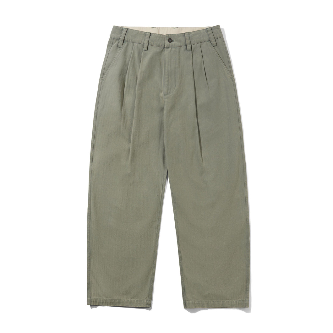 Butter Goods - Pleated Trousers, Washed Fatigue
